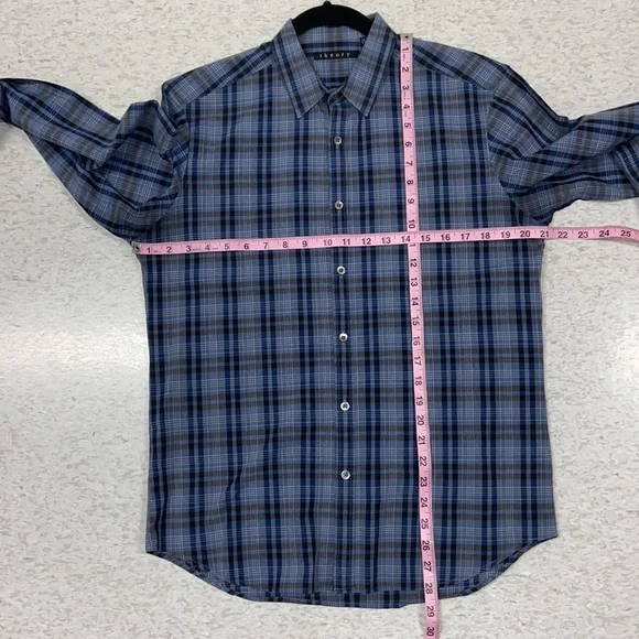 Theory plaid button front shirt M - Picture 4 of 5